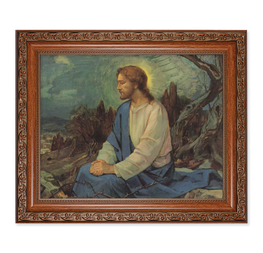 Meditation in the Garden Mahogany Finished Framed Art