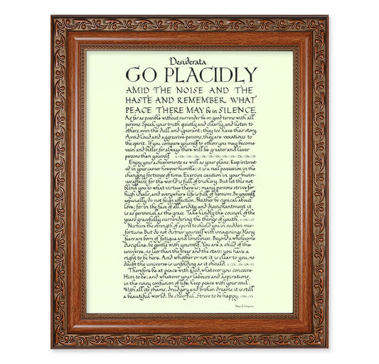 Go Placidly Mahogany Finished Framed Art