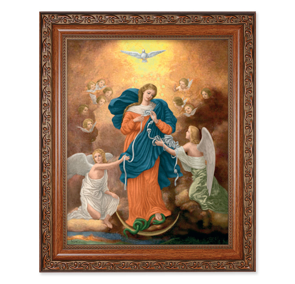 Our Lady of Untier of Knots Mahogany Finished Framed Art