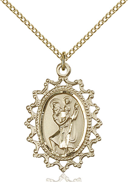 14kt Gold Filled Saint Christopher Pendant