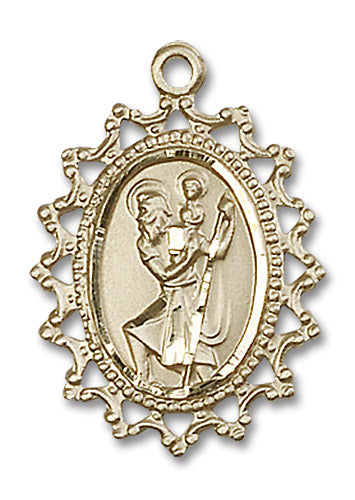 14kt Gold Saint Christopher Medal