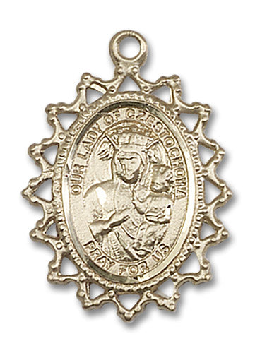 14kt Gold Our Lady of Czestochowa Medal