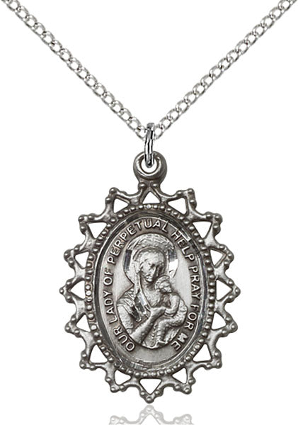 Sterling Silver Our Lady of Perpetual Help Pendant