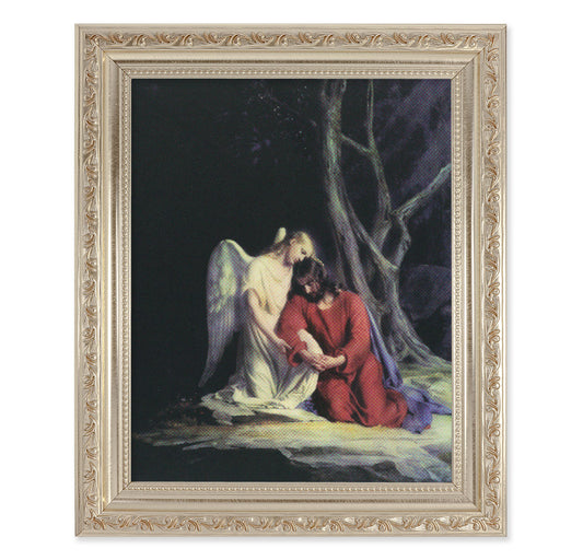 Agony in the Garden Antique Silver Framed Art