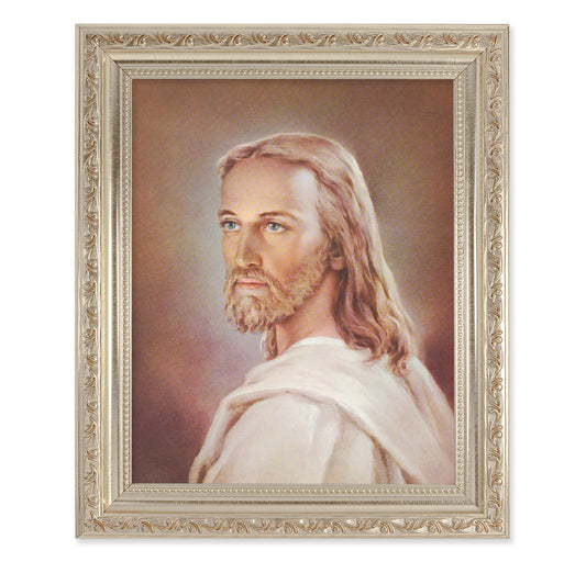 Head of Christ Antique Silver Framed Art