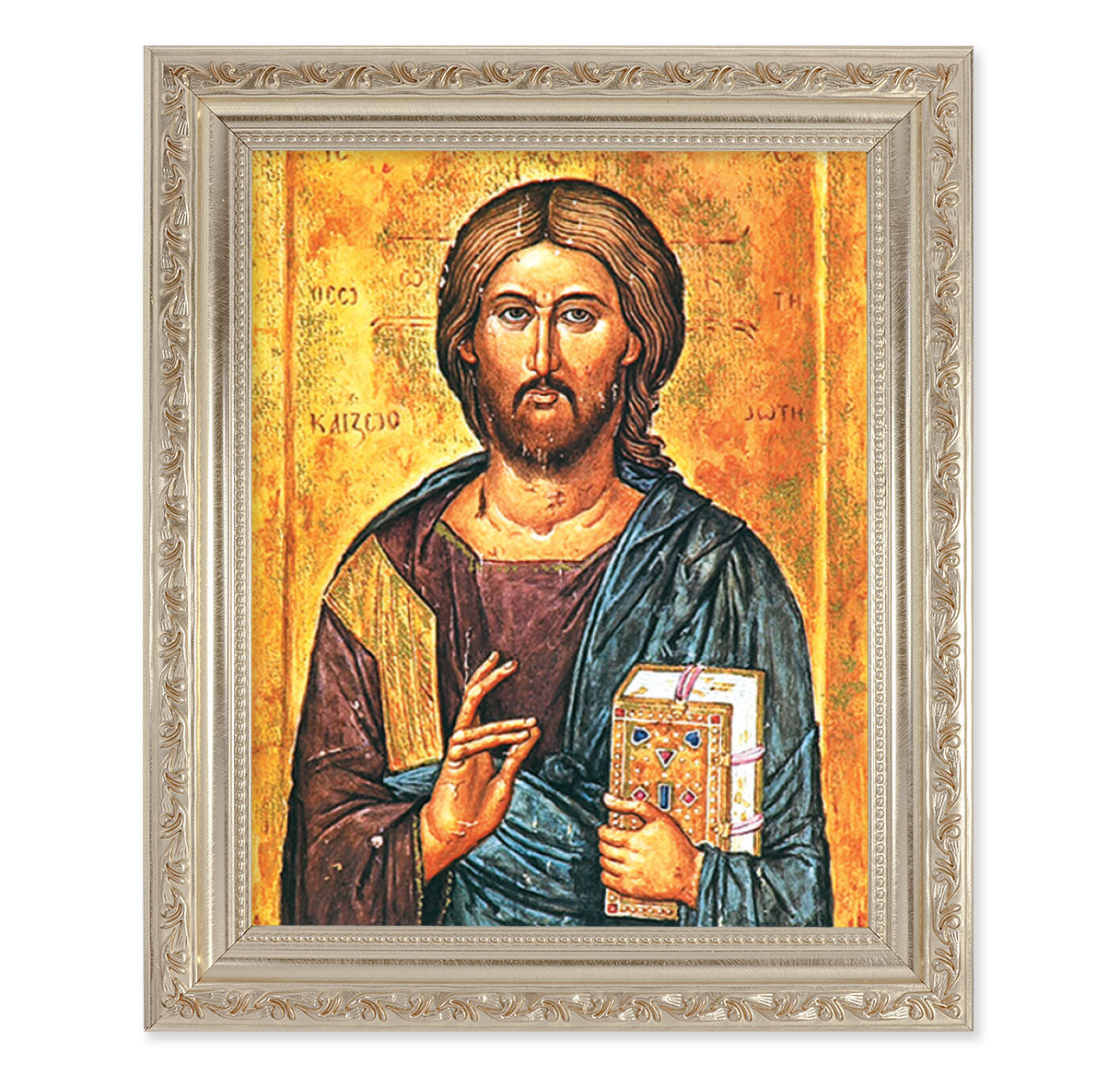 Christ All Knowing Antique Silver Framed Art