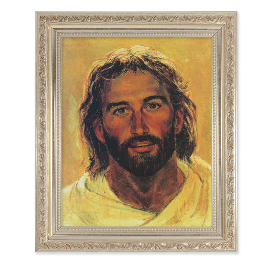 Head of Christ Antique Silver Framed Art