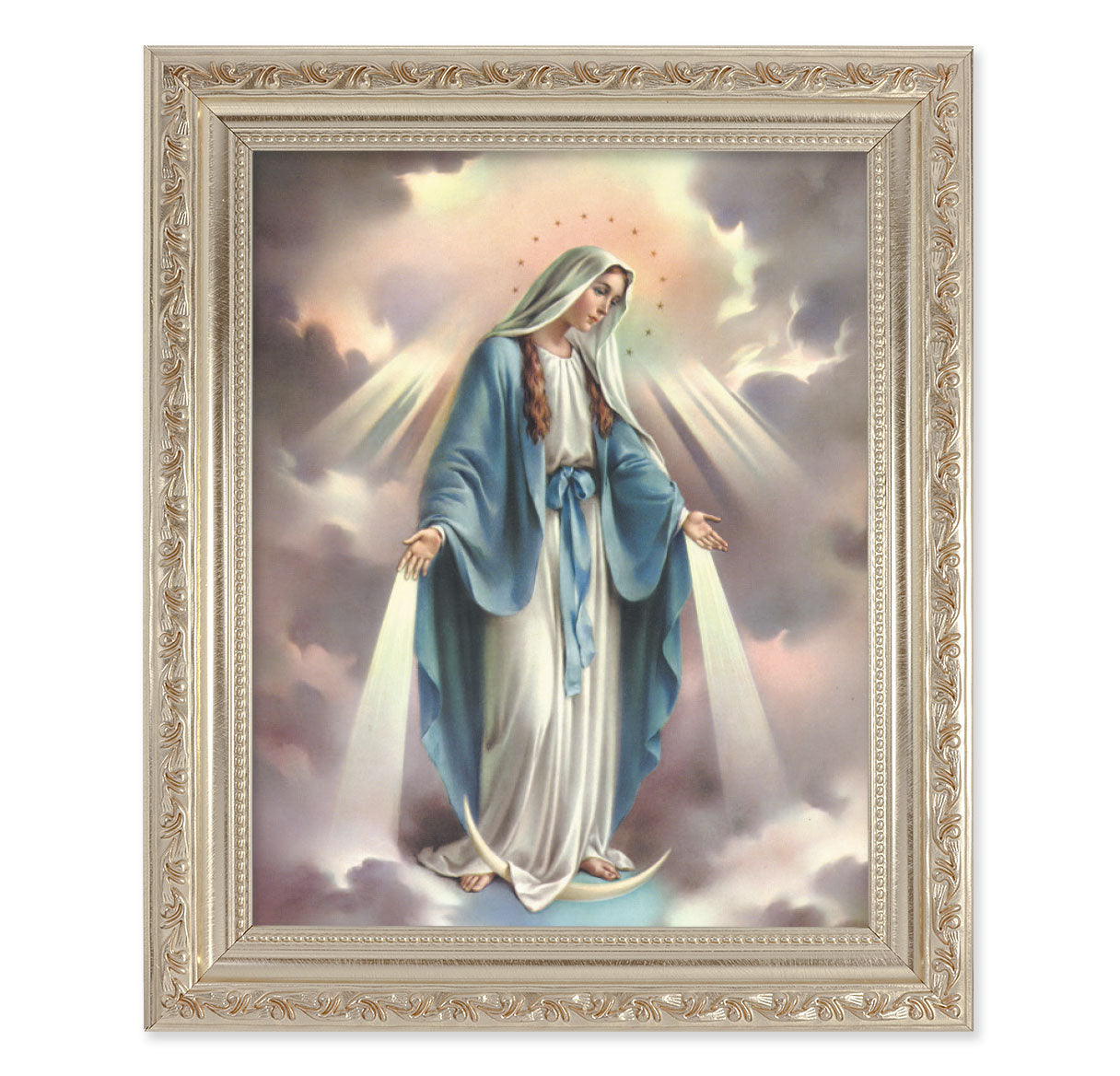 Our Lady of Grace Antique Silver Framed Art