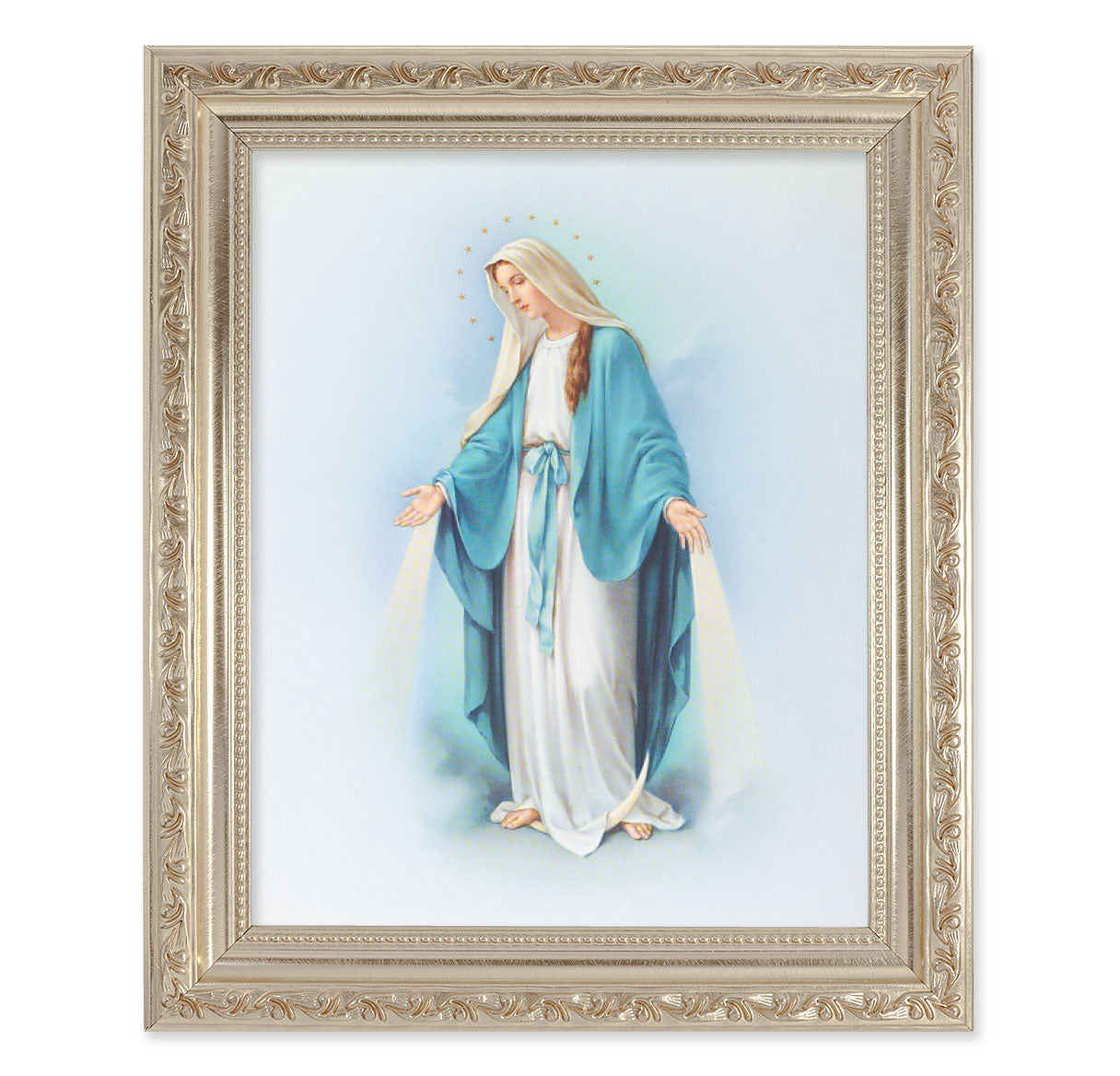 Our Lady of Grace Antique Silver Framed Art