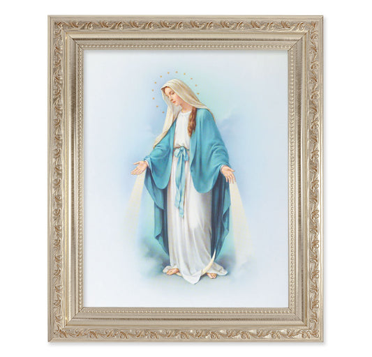 Our Lady of Grace Antique Silver Framed Art