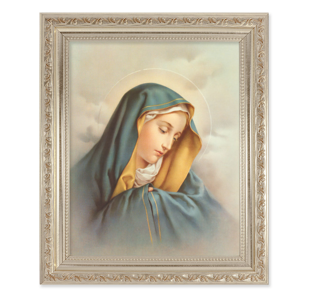 Our Lady of Sorrows Antique Silver Framed Art