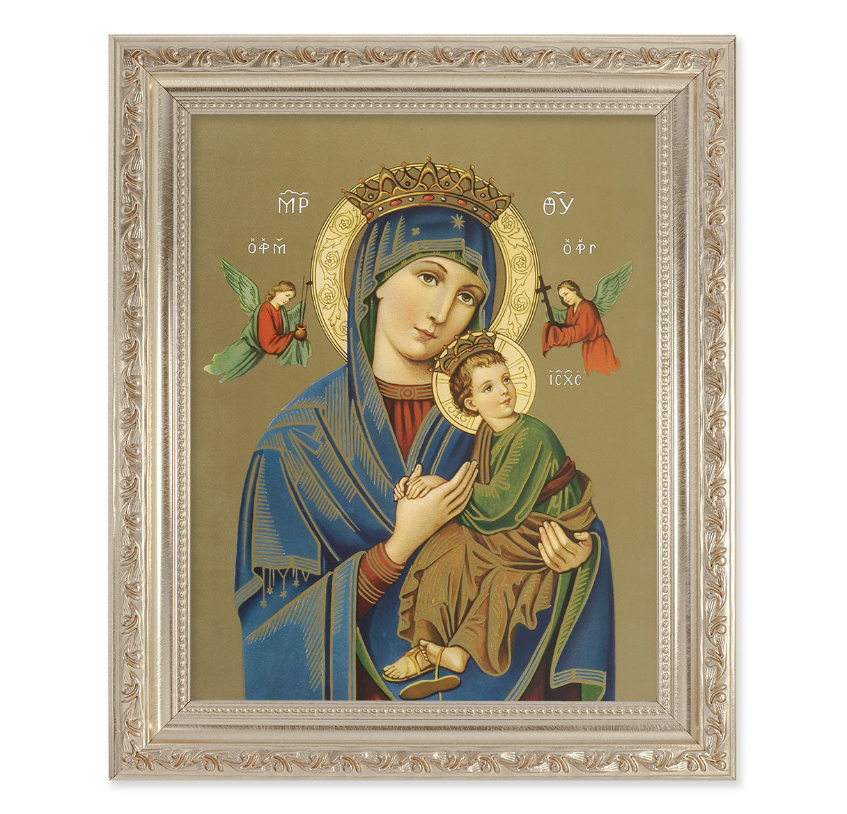 Our Lady of Perpetual Help Antique Silver Framed Art