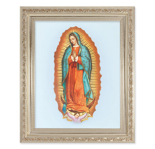 Our Lady of Guadalupe Antique Silver Framed Art