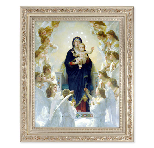 Queen of Angels Antique Silver Framed Art