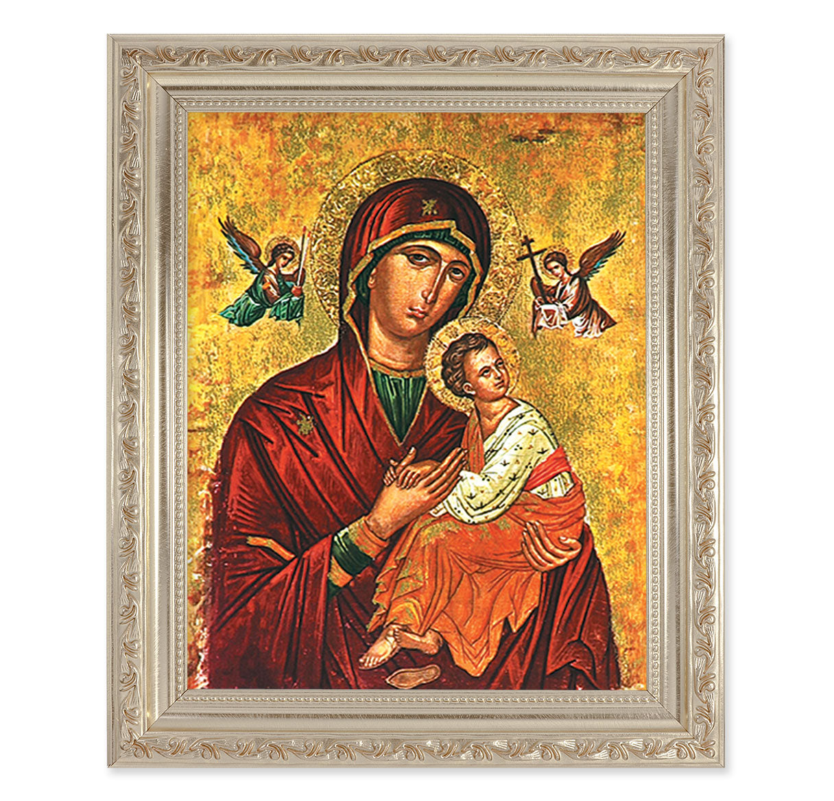 Our Lady of Passion Antique Silver Framed Art