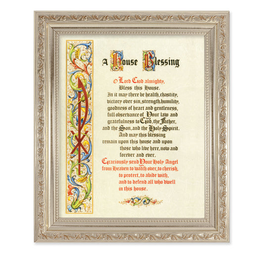 House Blessing Antique Silver Framed Art