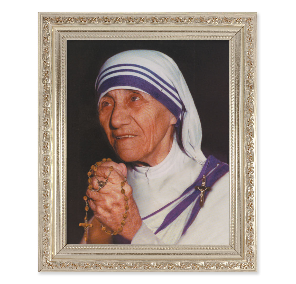 St. Teresa of Calcutta Antique Silver Framed Art