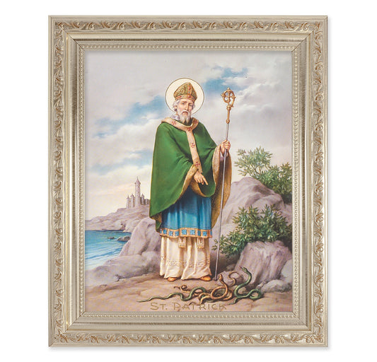 St. Patrick Antique Silver Framed Art