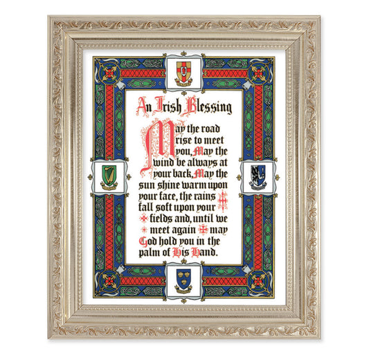 Irish Blessing Antique Silver Framed Art