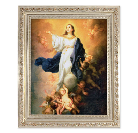 Immaculate Conception Antique Silver Framed Art