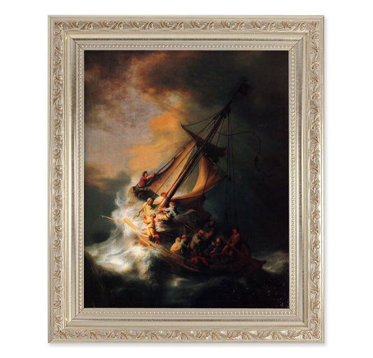 The Storm on the Sea of Galilee Antique Silver Framed Art