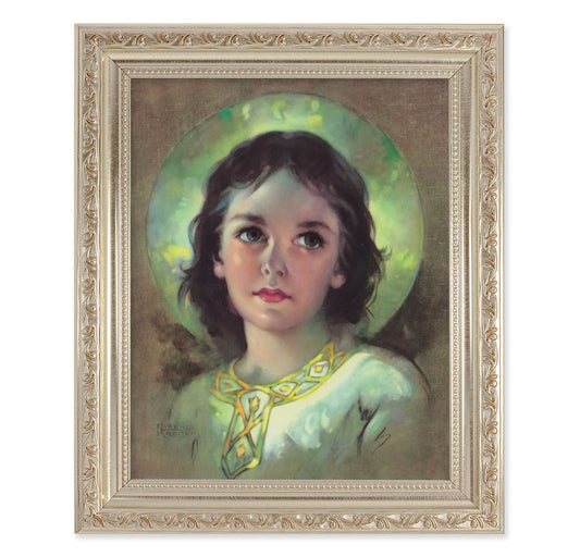 The Child Jesus Antique Silver Framed Art