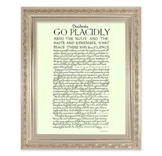 Go Placidly Antique Silver Framed Art