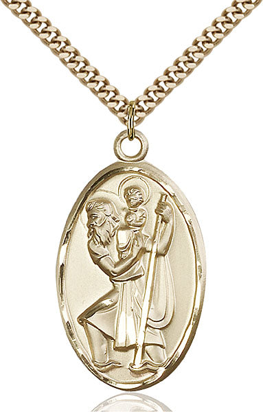 14kt Gold Filled Saint Christopher Pendant