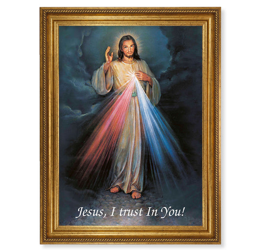 Divine Mercy Antique Gold-Leaf Framed Art