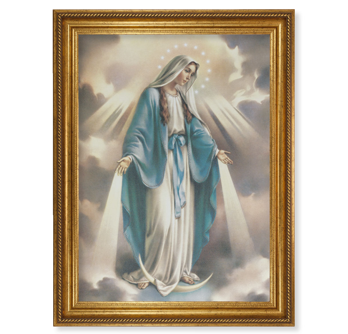 Our Lady of Grace Gold Wood Framed Canvas Art