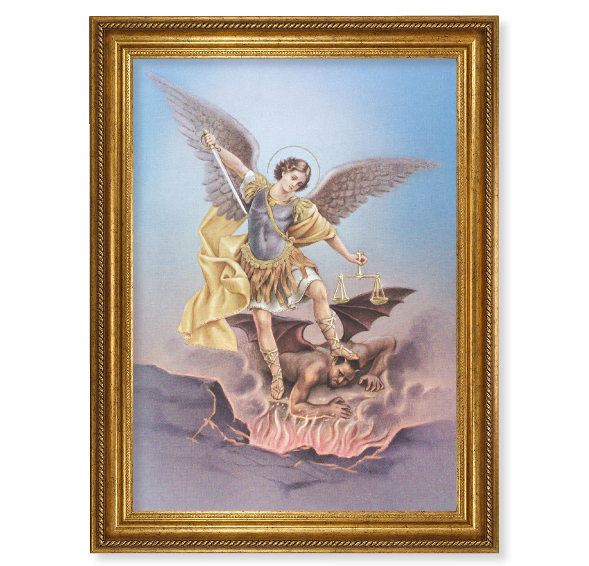 St. Michael Antique Gold-Leaf Framed Art