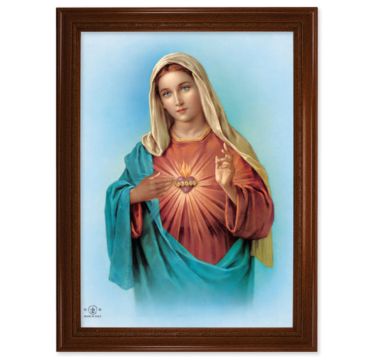 Immaculate Heart of Mary Walnut Finish Framed Art