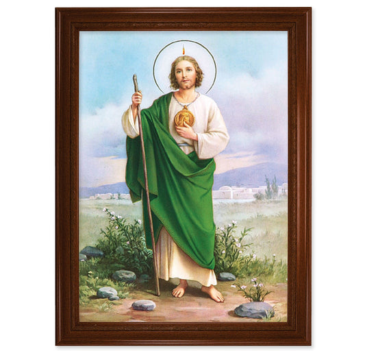 St. Jude Walnut Finish Framed Art