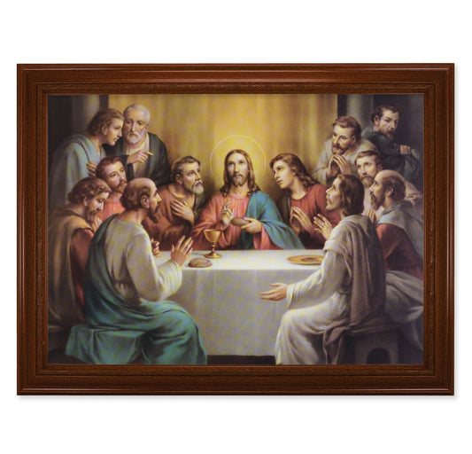 Last Supper Walnut Finish Framed Art