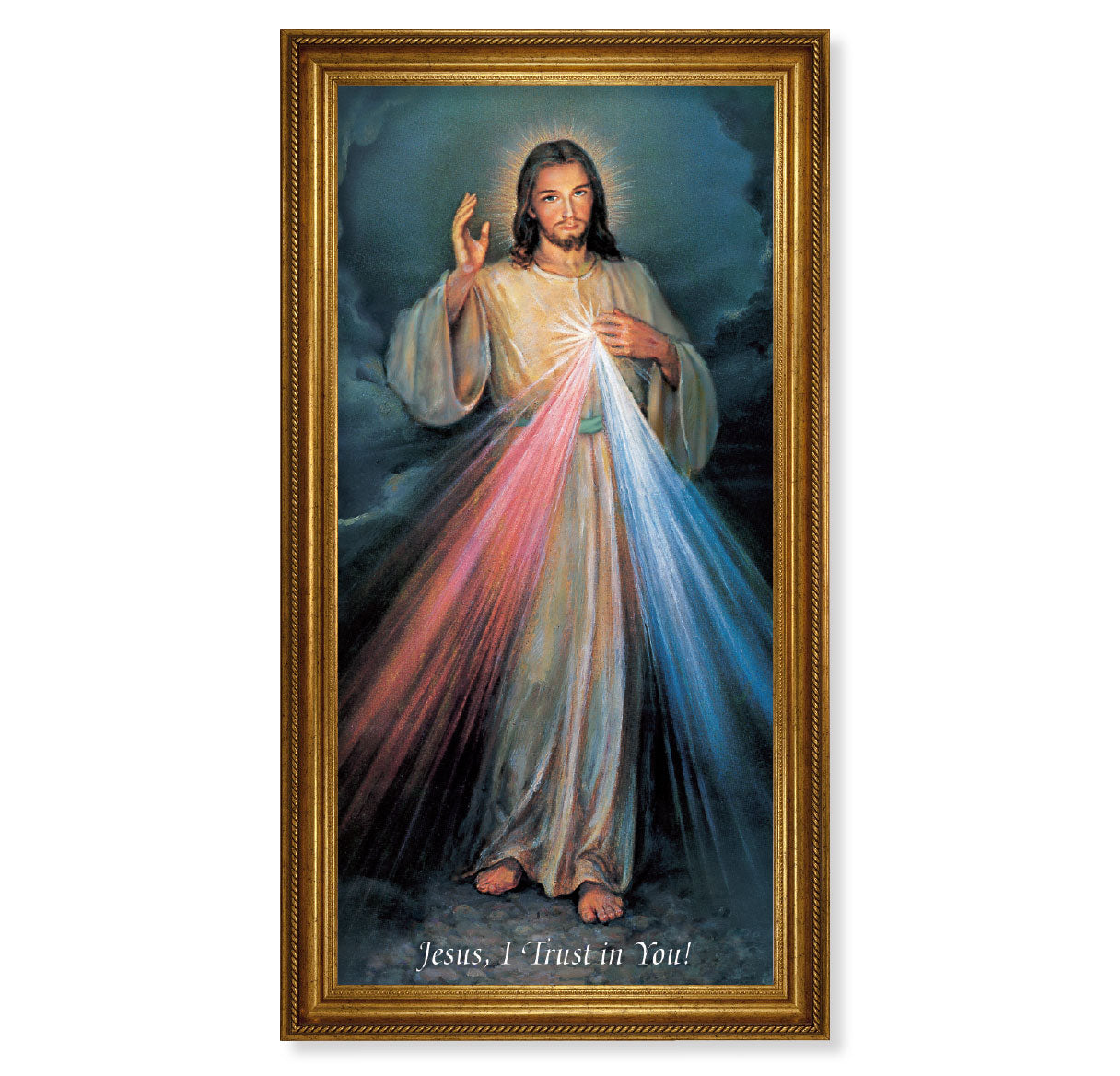 Divine Mercy Antique Gold Framed Art