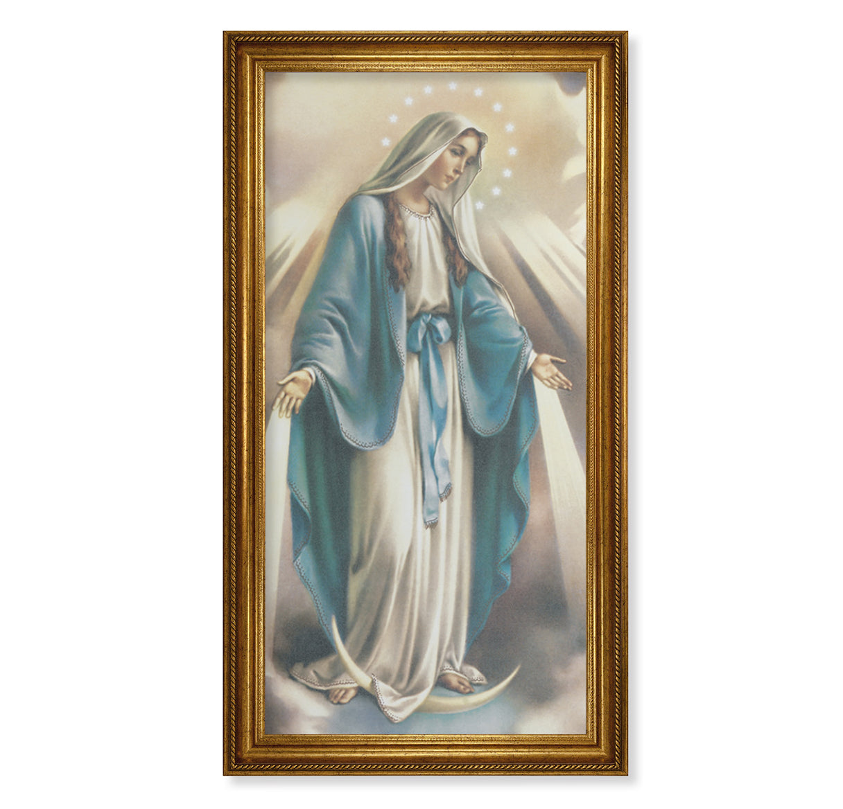 Our Lady of Grace Antique Gold Framed Canvas Art