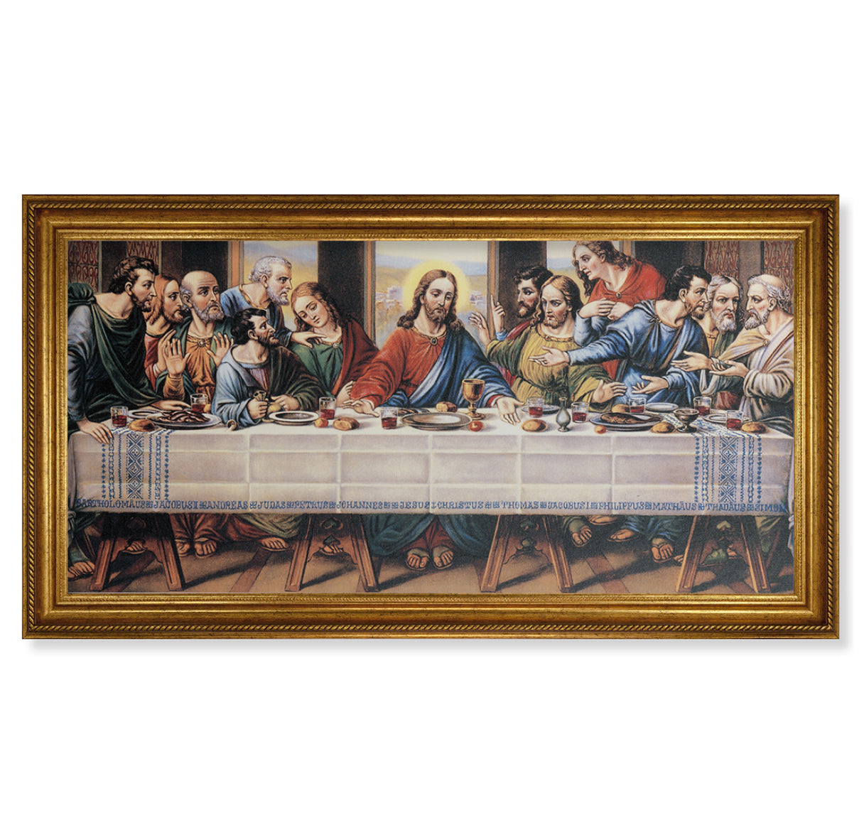 Last Supper Antique Gold Framed Canvas Art