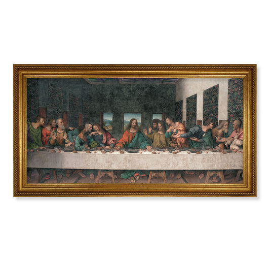 Last Supper Antique Gold Framed Art