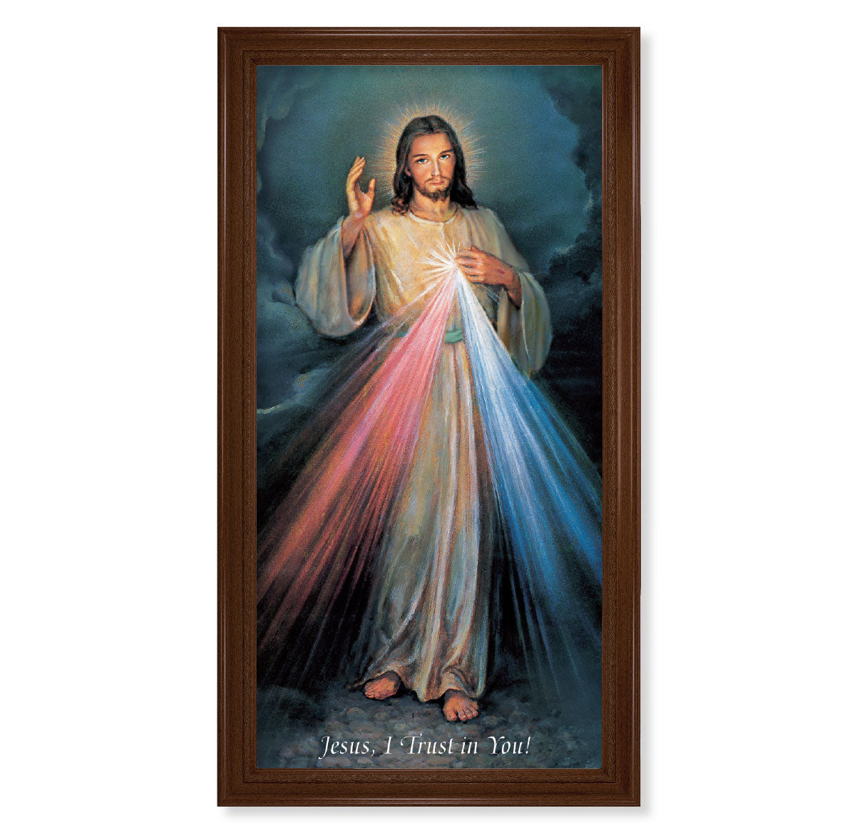 Divine Mercy Walnut Finish Framed Art