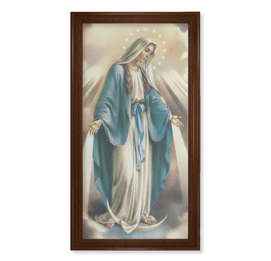 Our Lady of Grace Walnut Finish Framed Canvas Art