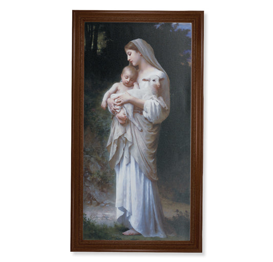Divine Innocence Walnut Finish Framed Canvas Art