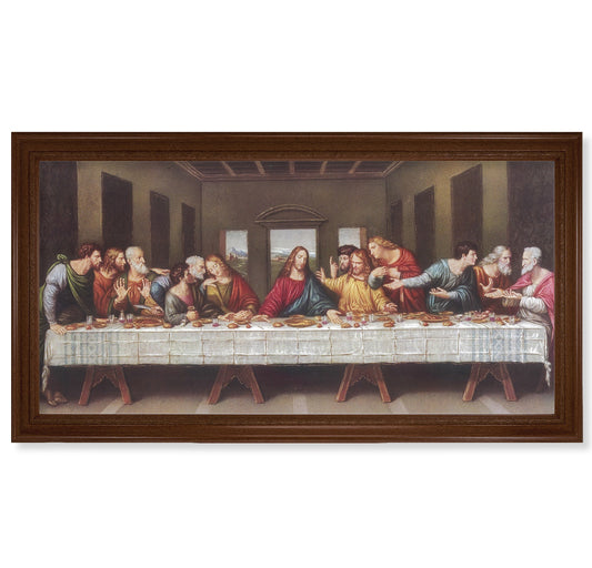 Last Supper Walnut Finish Framed Art