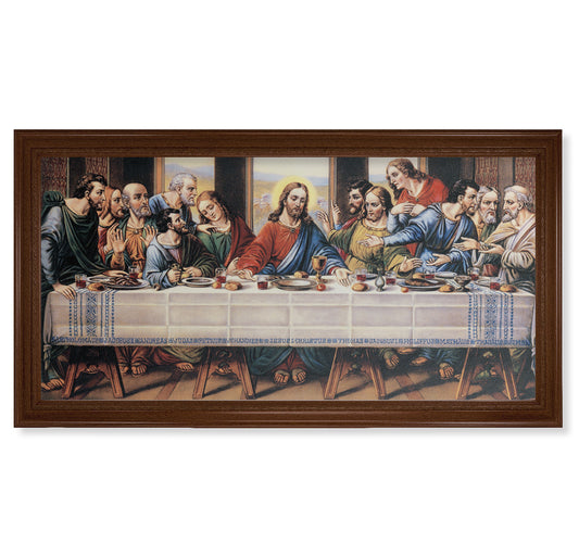 Last Supper Walnut Finish Framed Canvas Art