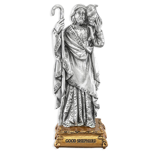 Good Shepherd Pewter Statue