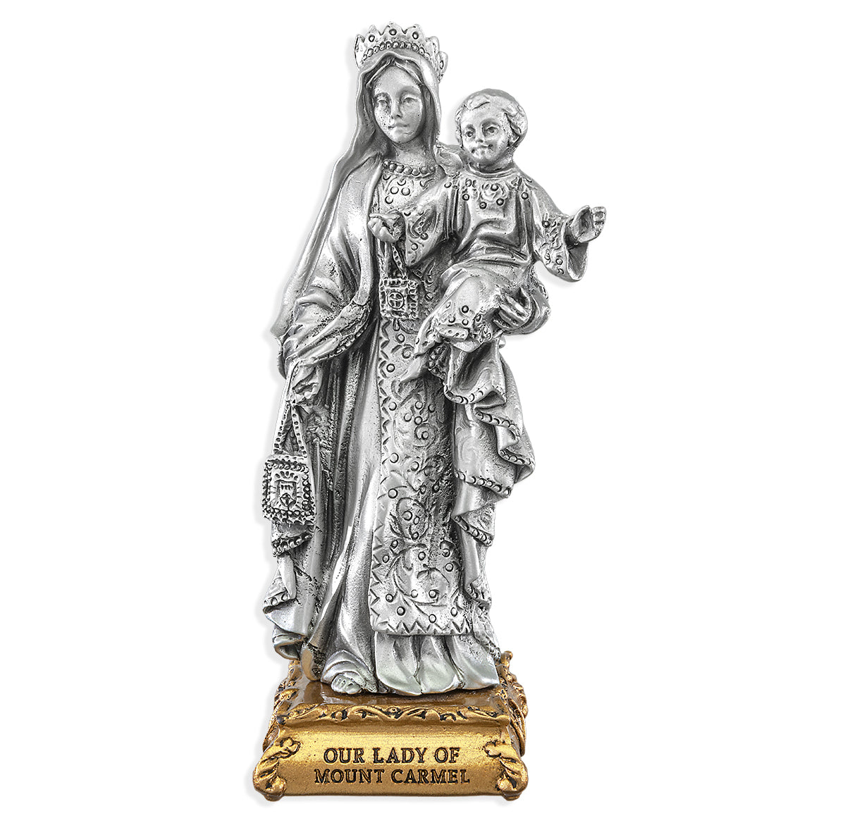 Our Lady of Mount Carmel Pewter Statue