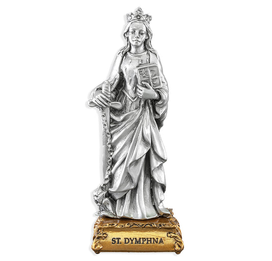 St. Dymphna Pewter Statue