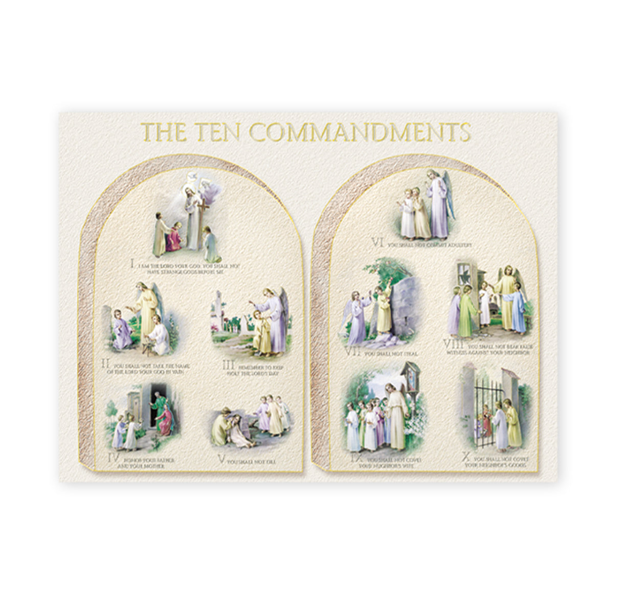 The Ten Commandments Italian Lithograph