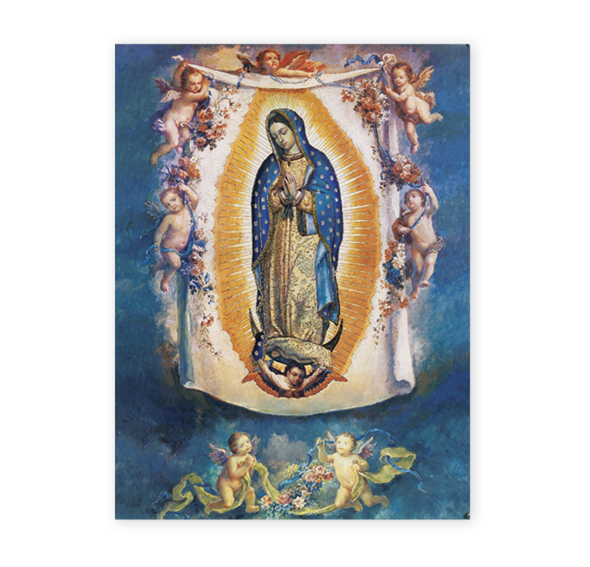 Our Lady of Guadalupe with Angels Italian Lithograph