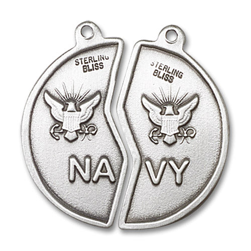 Sterling Silver Miz Pah Coin Set / Navy Pendant