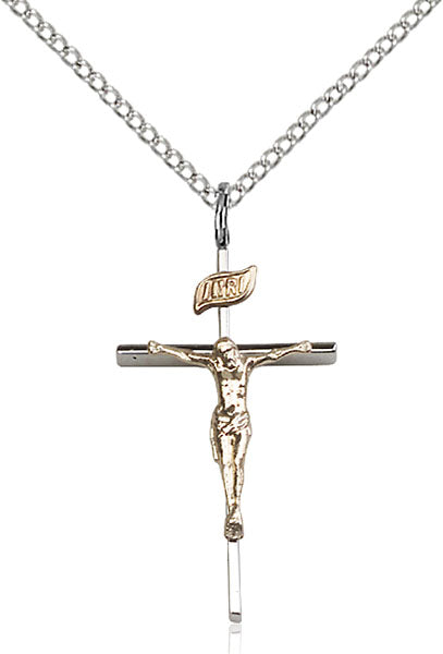 Two-Tone GF/SS Crucifix Pendant